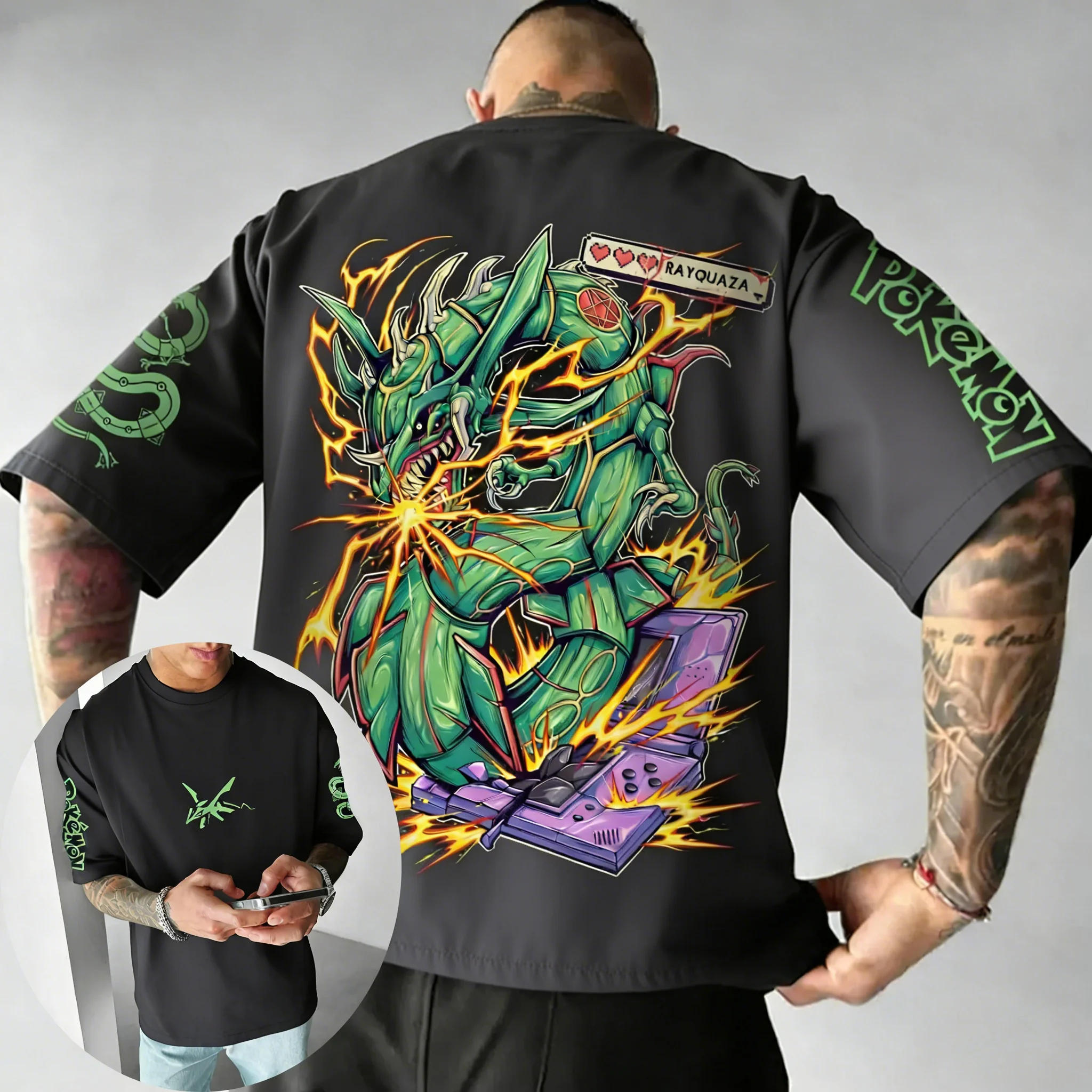 Summer Games Clothing Brand - Pokemon Game Rayquaza Co Branded Cotton