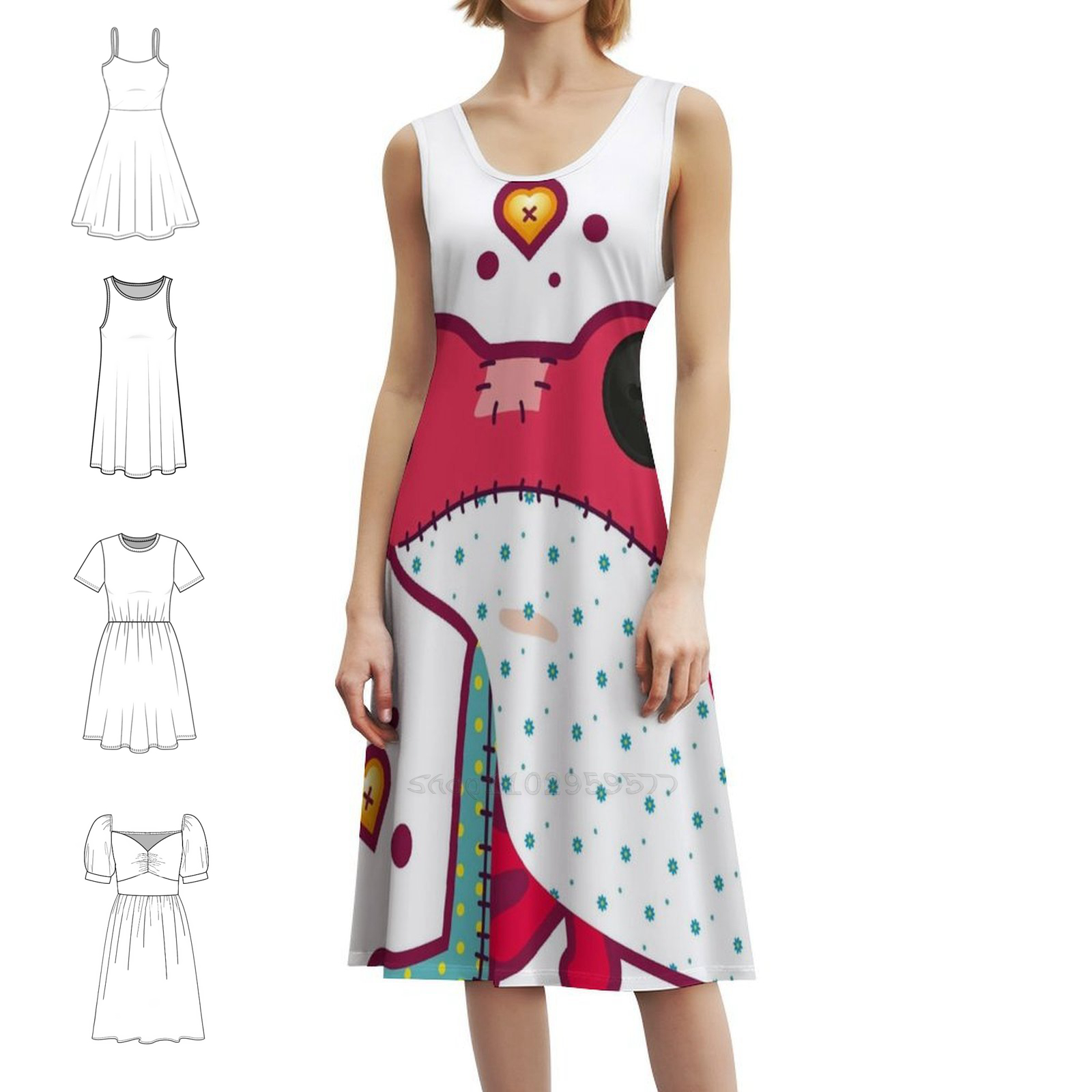 Summer Clothing For A Beach - Ragdoll Frog Bohemian Sleeveless Dress Multi-Print