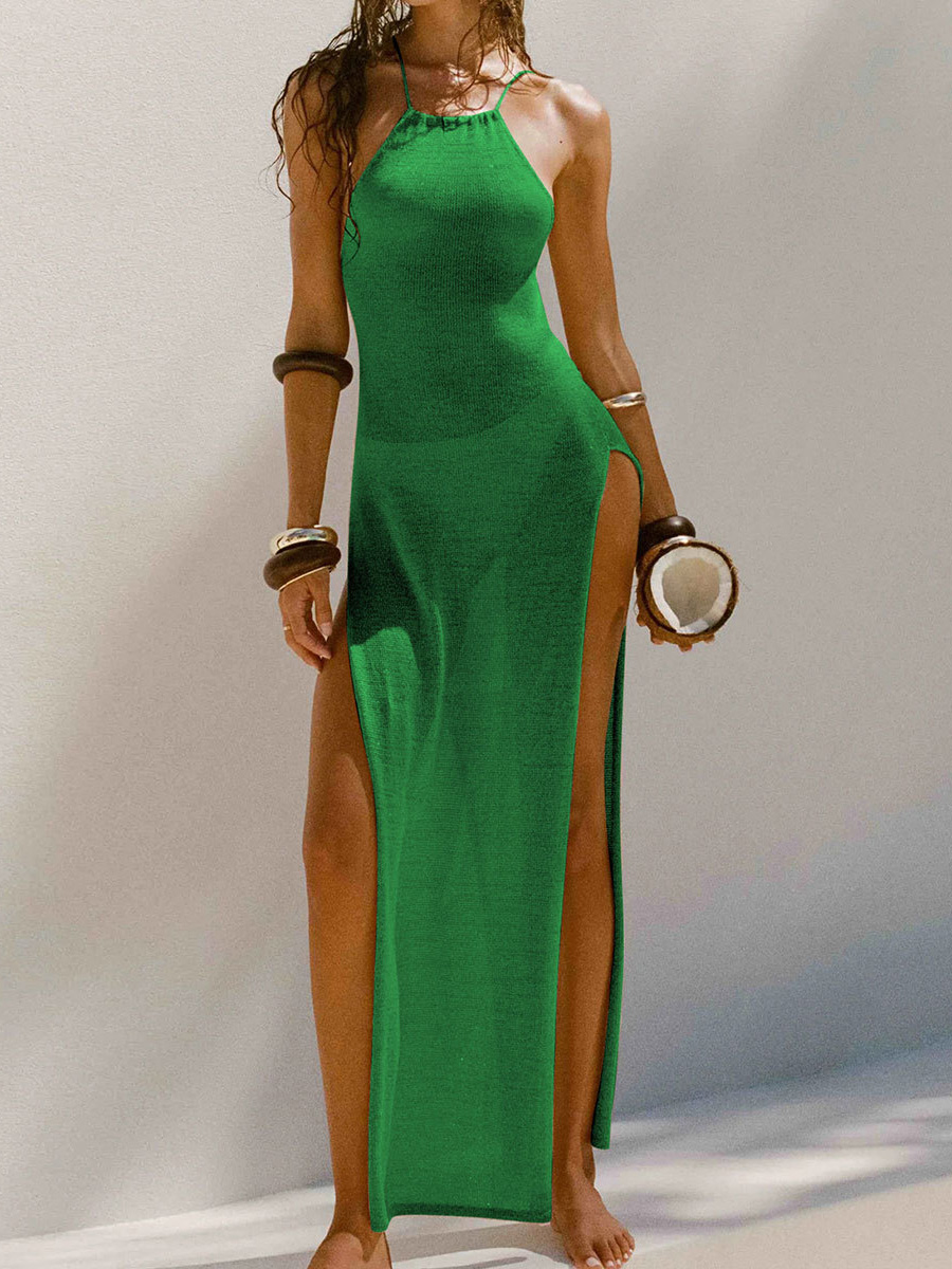 Sarong Pareo Wrap - Sexy High Slit Crochet Knitted Tunic
