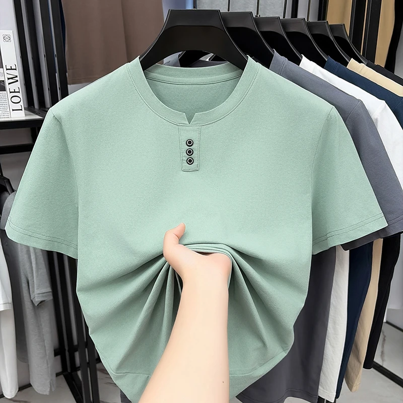 Summer Clothing Essentials - Mens Casual Henley Neck T Shirt