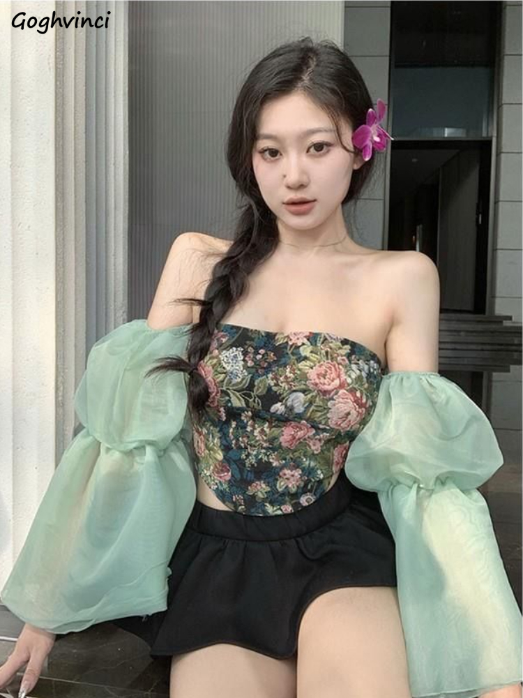 Crop Blouse Linen - Women Crop Blouses Slash Neck Vintage