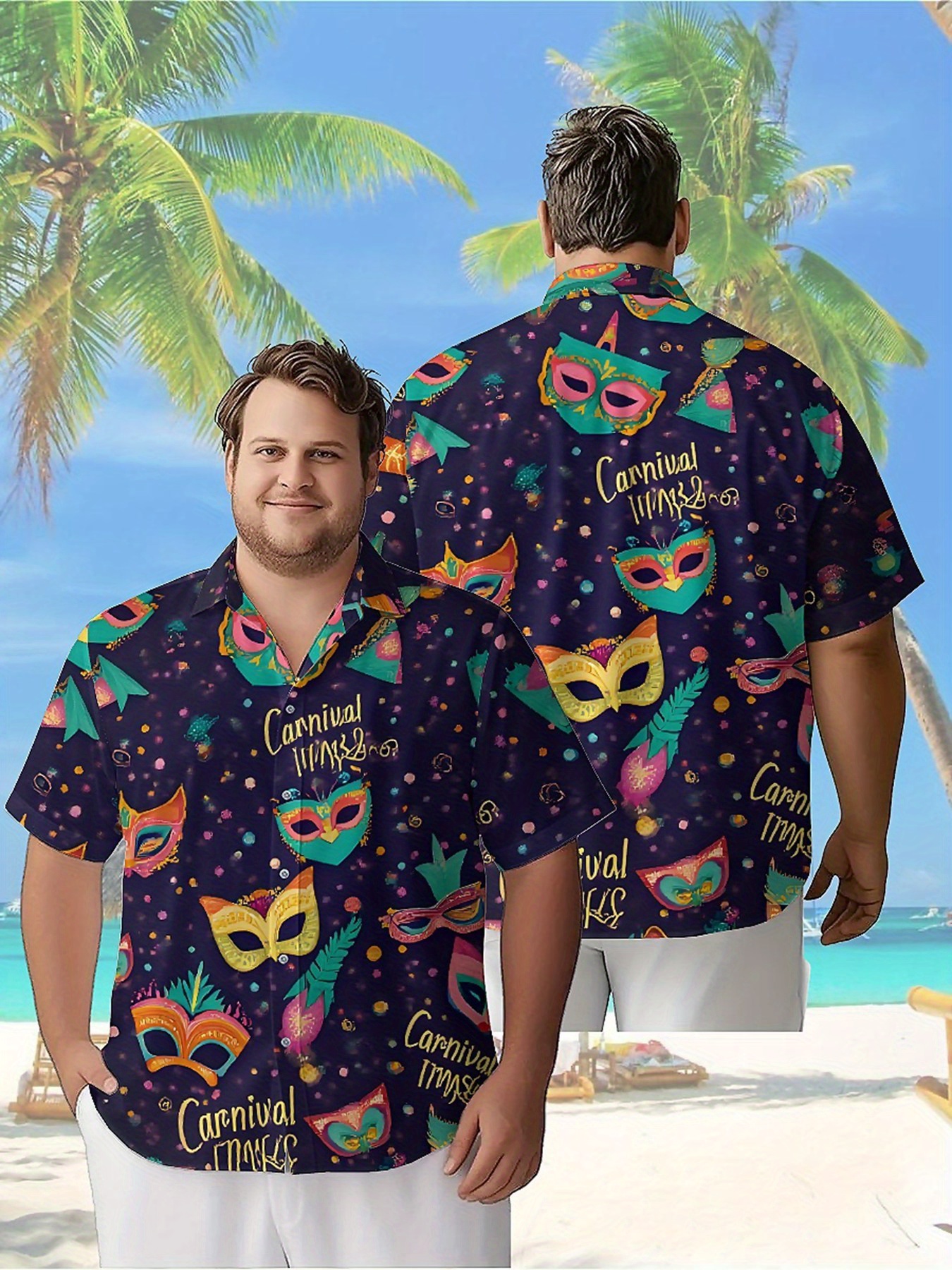 Summer Clothing For A Beach - Men's Plus Size Hawaiian Shirts Carnival