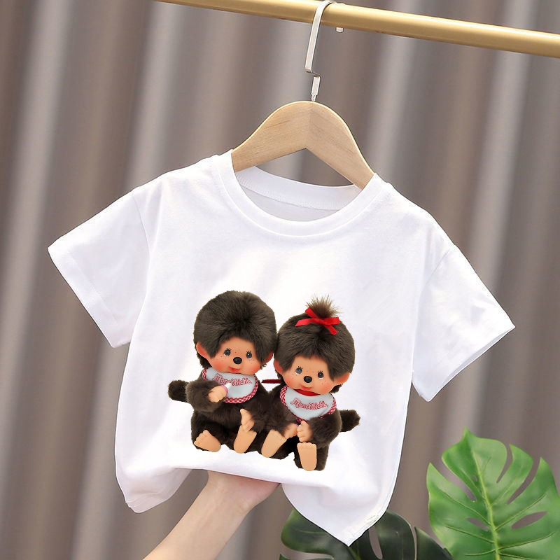 Summer Clothing Cartoon - Monchhichi Kids T-shirts Anime Figures Boys