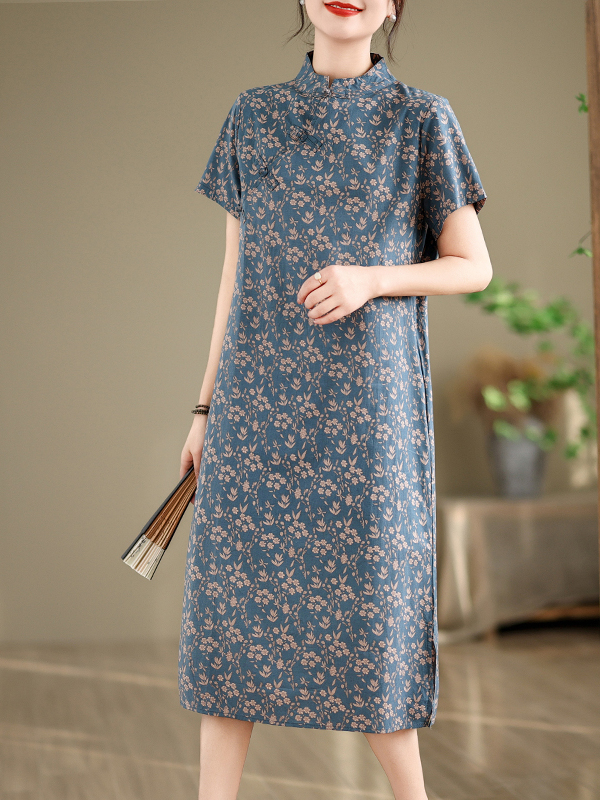 Summer Line Clothing Brand - Loose Artistic Summer Print Dress Big
