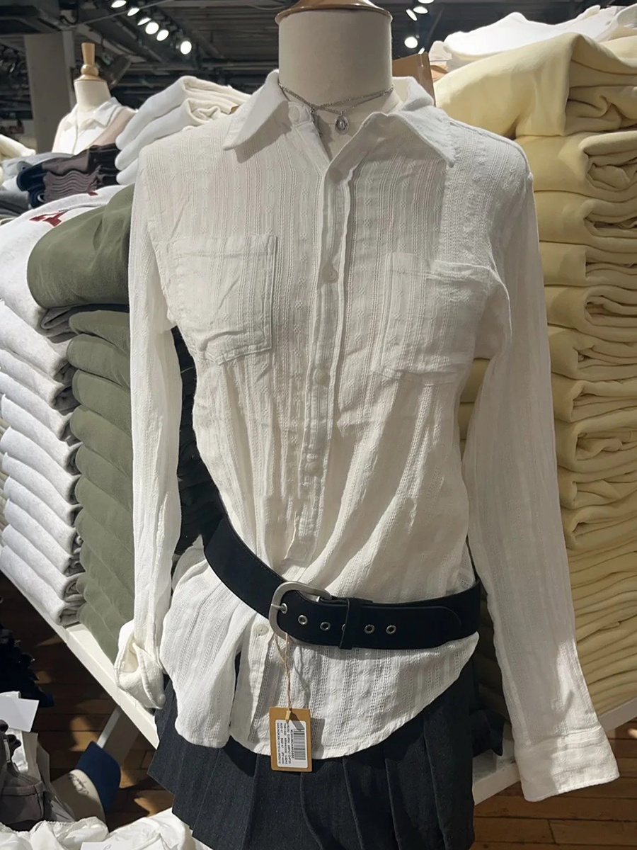 Crop Blouse Linen - Linen Cotton Collar Buttons Blouse T-shirts