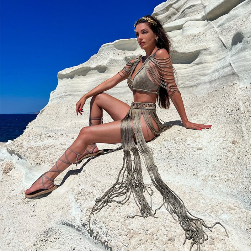 Sarong Pareo Wrap - Handmade Knitted Crochet Women Cover Ups