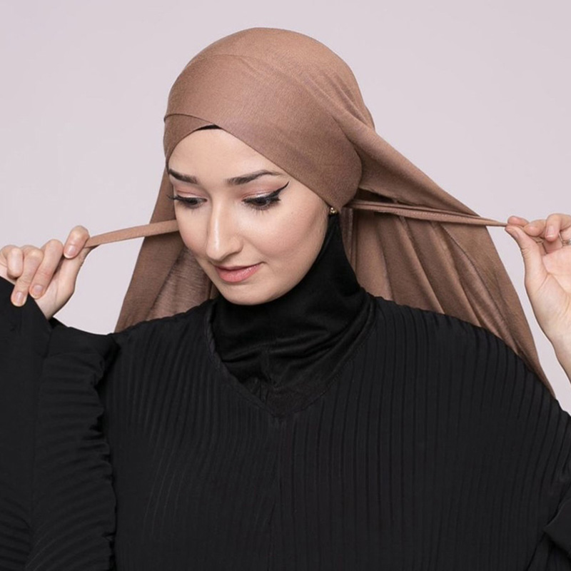 Summer Clothing Hijab - Instant Hijab With Cap Chiffon Jersey