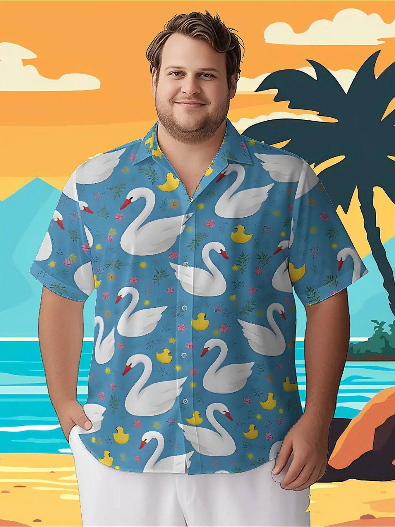 Men's Plus Size Hawaiian Shirt - Summer Clothing For A Beach avis et prix