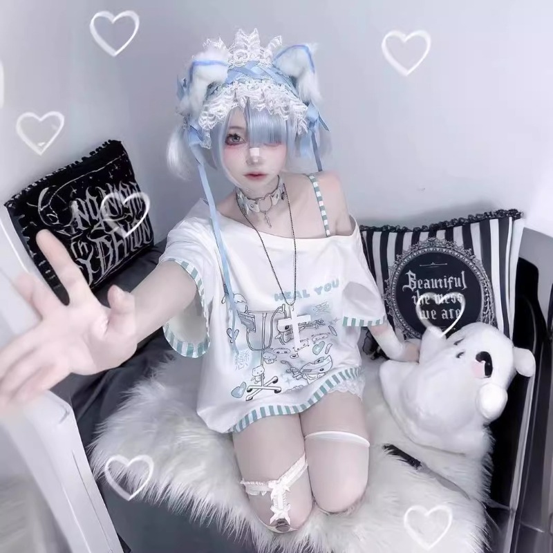 Anime Y2k Cartoon Kawaii Cat P - Summer Clothing Cartoon avis et prix