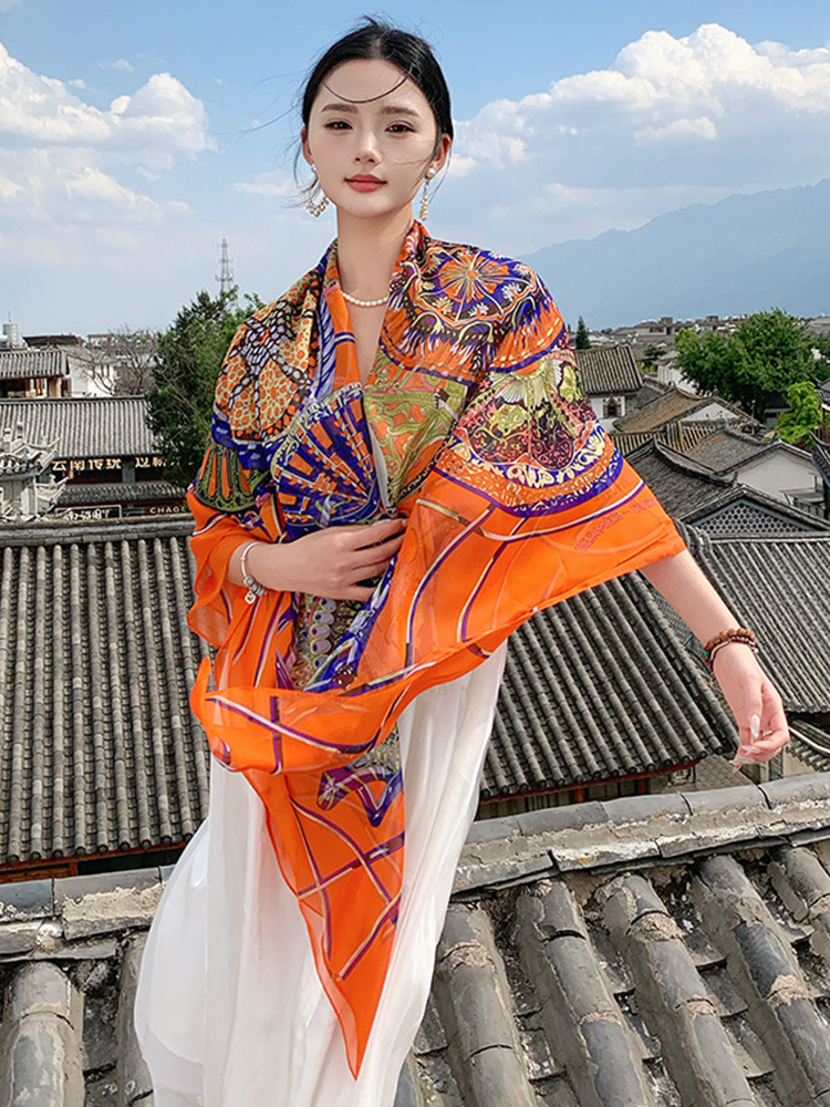 New Elegant Women Silk Scarf V - Sarong Pareo Wrap avis et prix