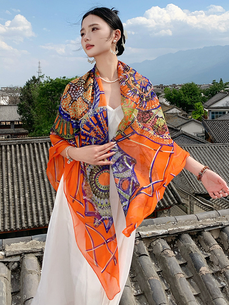 New Elegant Women Silk Scarf V - Sarong Pareo Wrap avis et prix