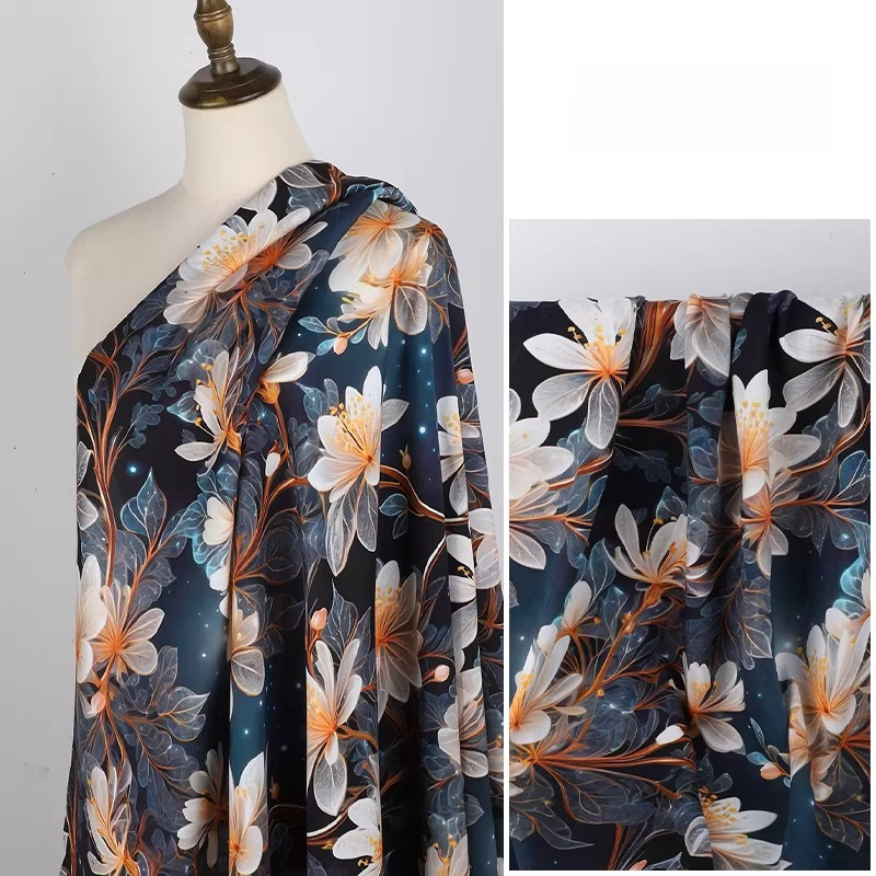 3D Printed Flower Rayon Fabric - Soft Summer Yellow Clothing avis et prix