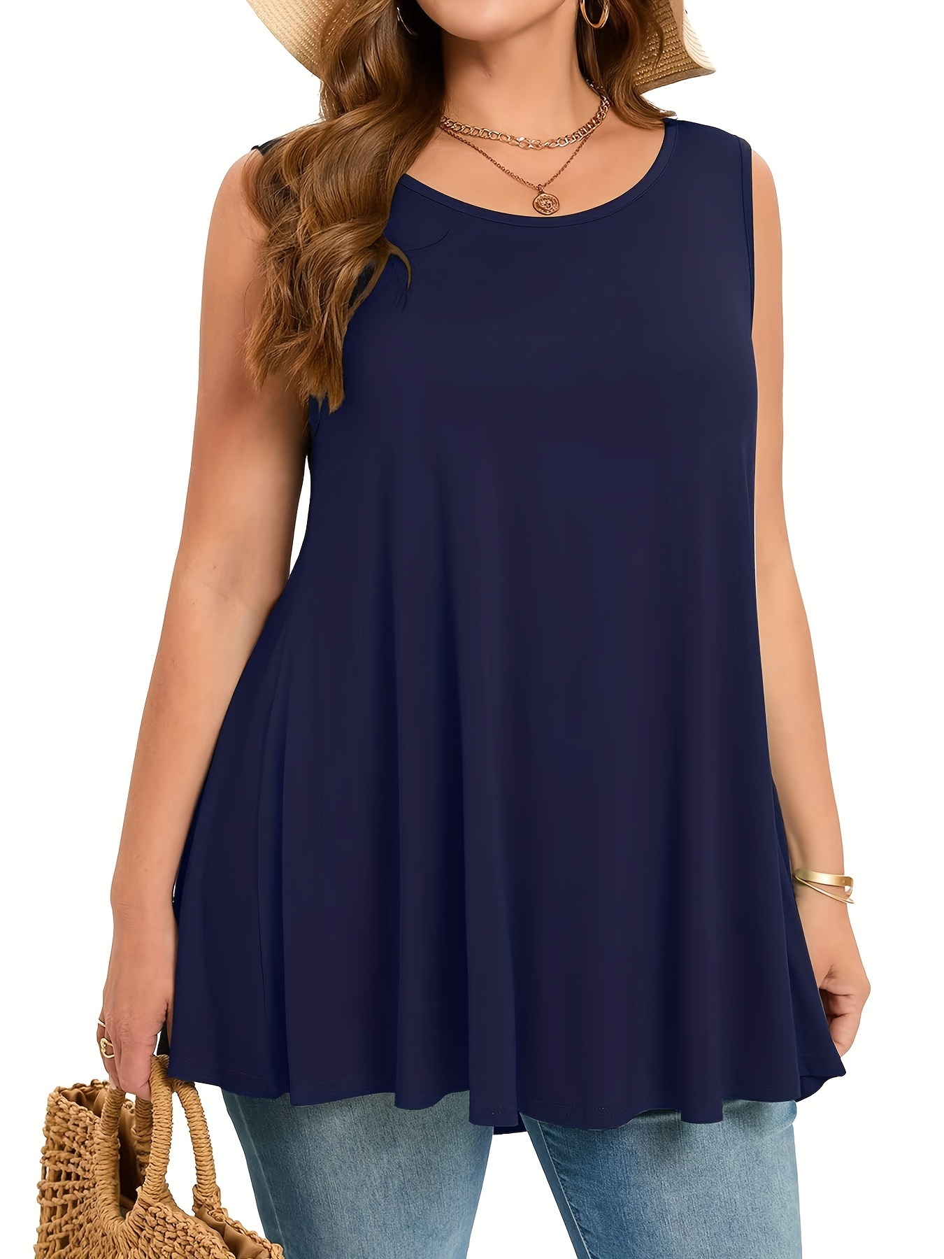Plus Size Simple Solid Tank To - Summer Clothing For Plus Size Women avis et prix