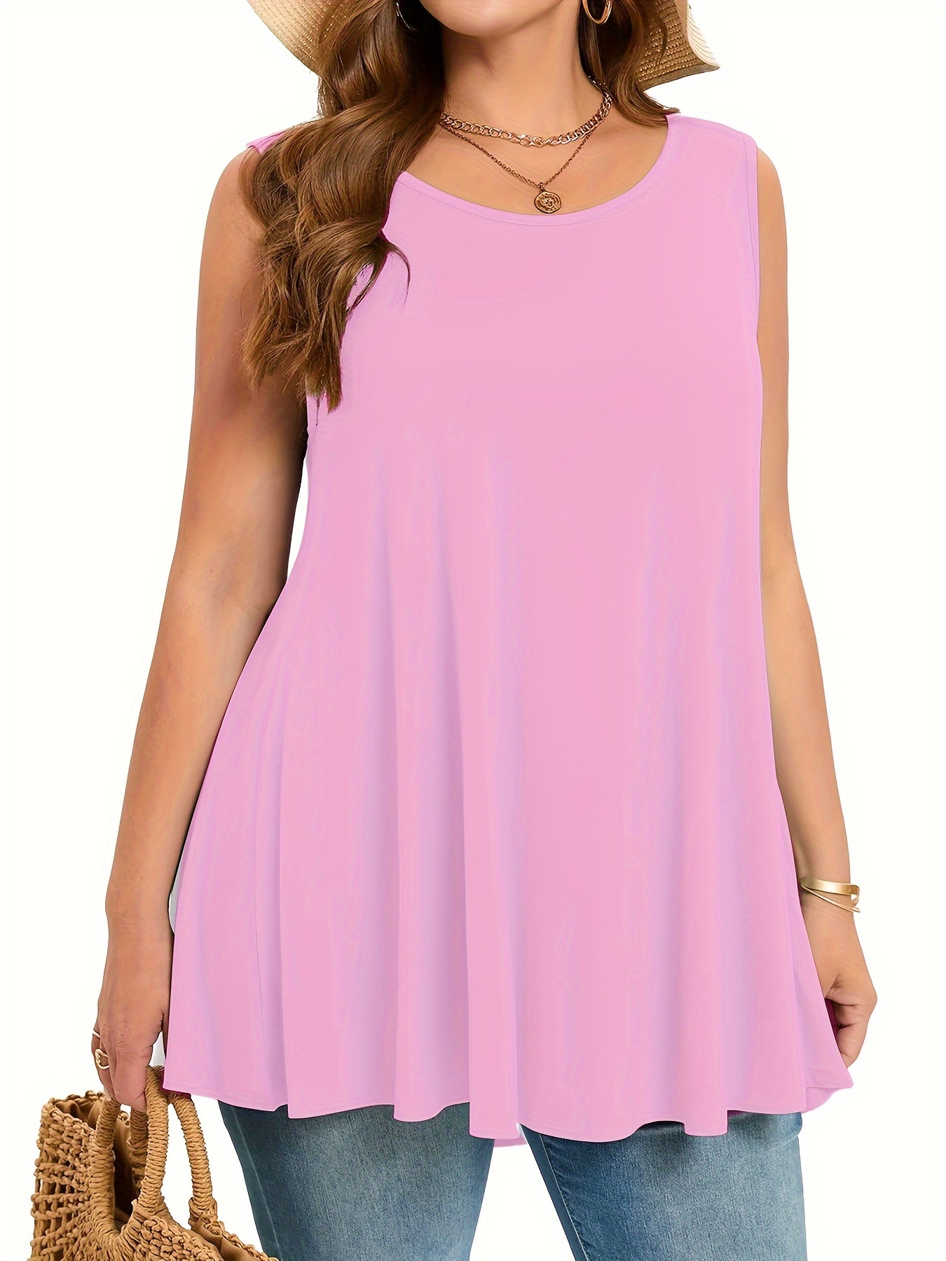 Plus Size Simple Solid Tank To - Summer Clothing For Plus Size Women avis et prix