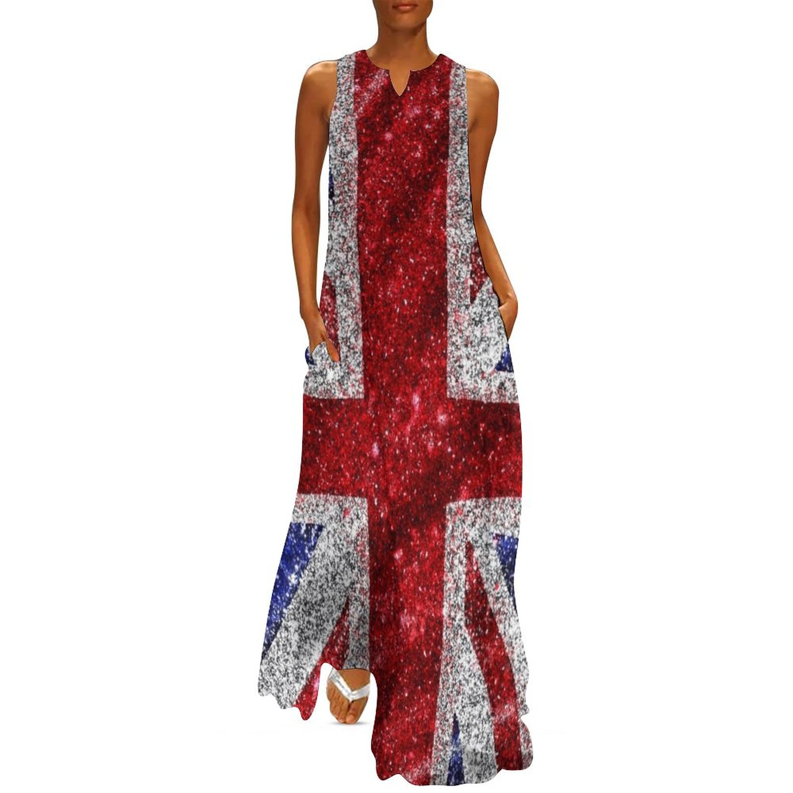 Faux Glitter Union Jack Flag U - Womens Summer Clothing Uk avis et prix
