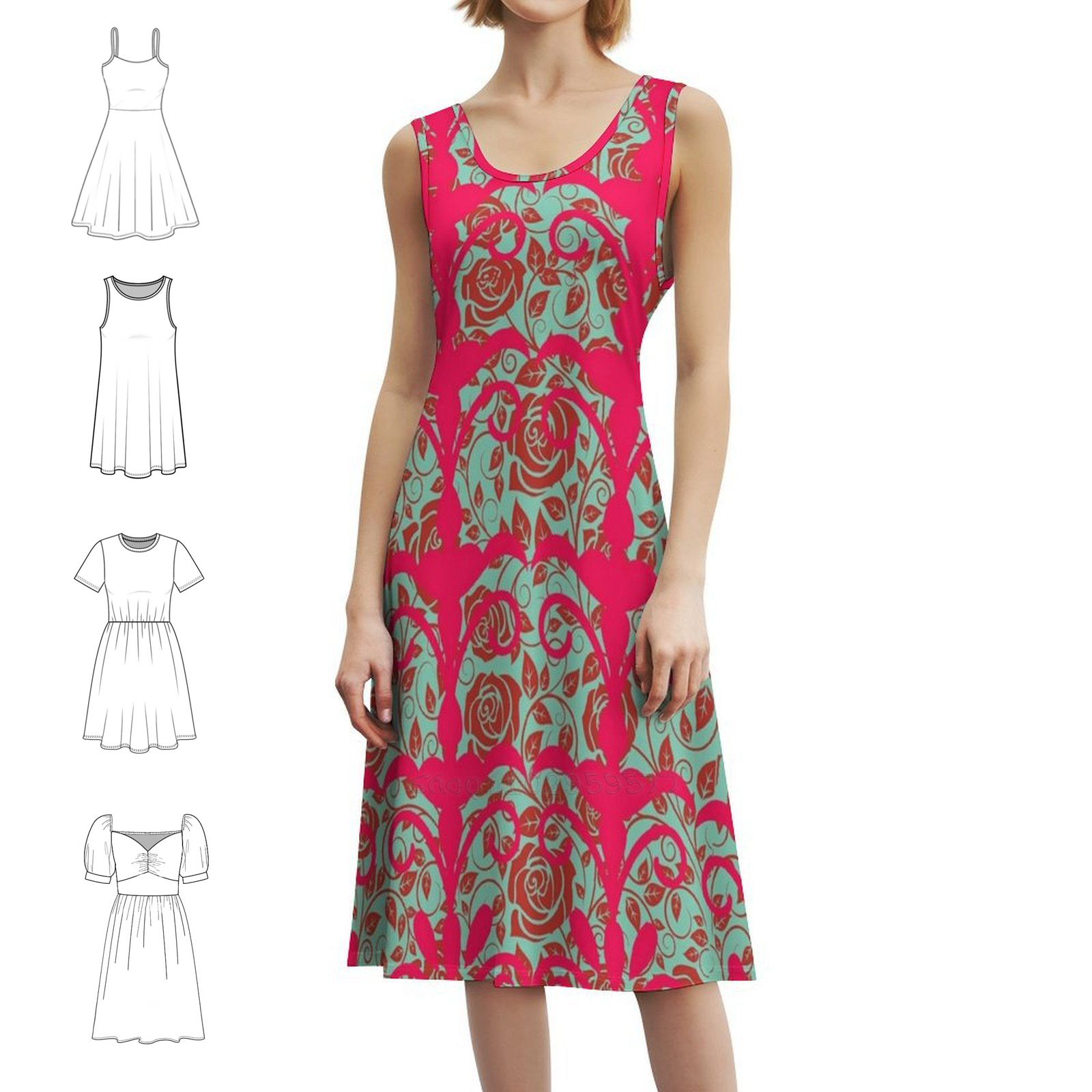 Floral Pattern Boho Chic Dress - Summer Clothing For A Beach avis et prix