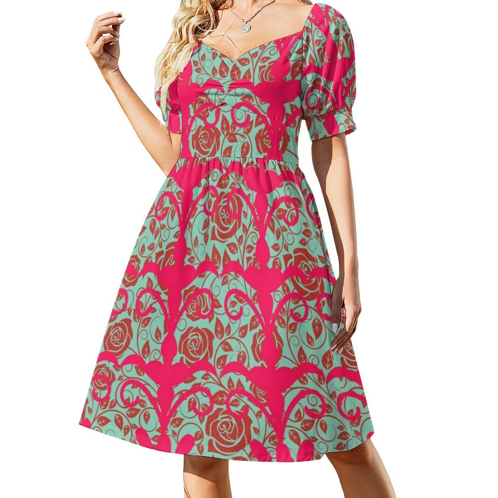 Floral Pattern Boho Chic Dress - Summer Clothing For A Beach avis et prix