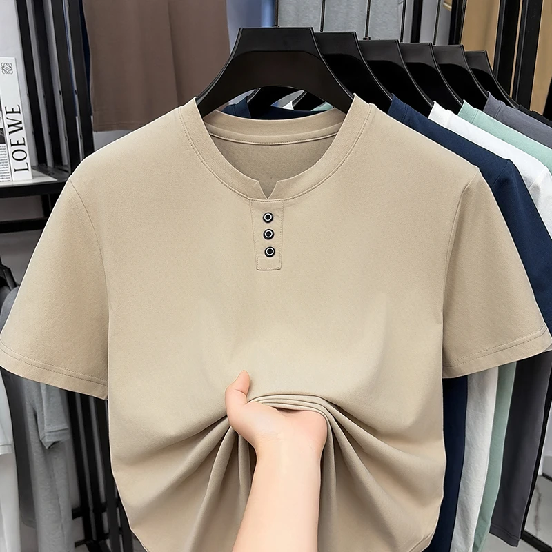 Mens Casual Henley Neck T Shir - Summer Clothing Essentials avis et prix
