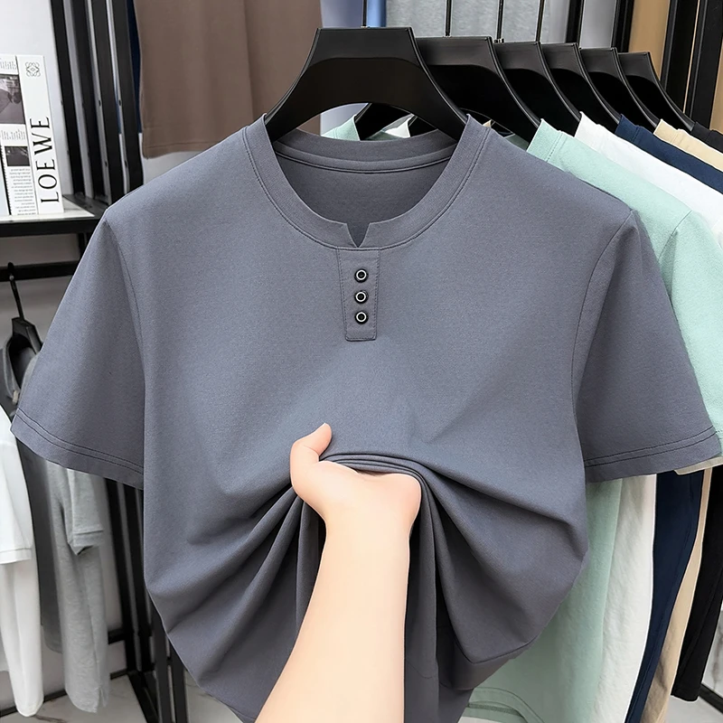 Mens Casual Henley Neck T Shir - Summer Clothing Essentials avis et prix