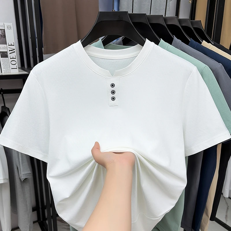 Mens Casual Henley Neck T Shir - Summer Clothing Essentials avis et prix