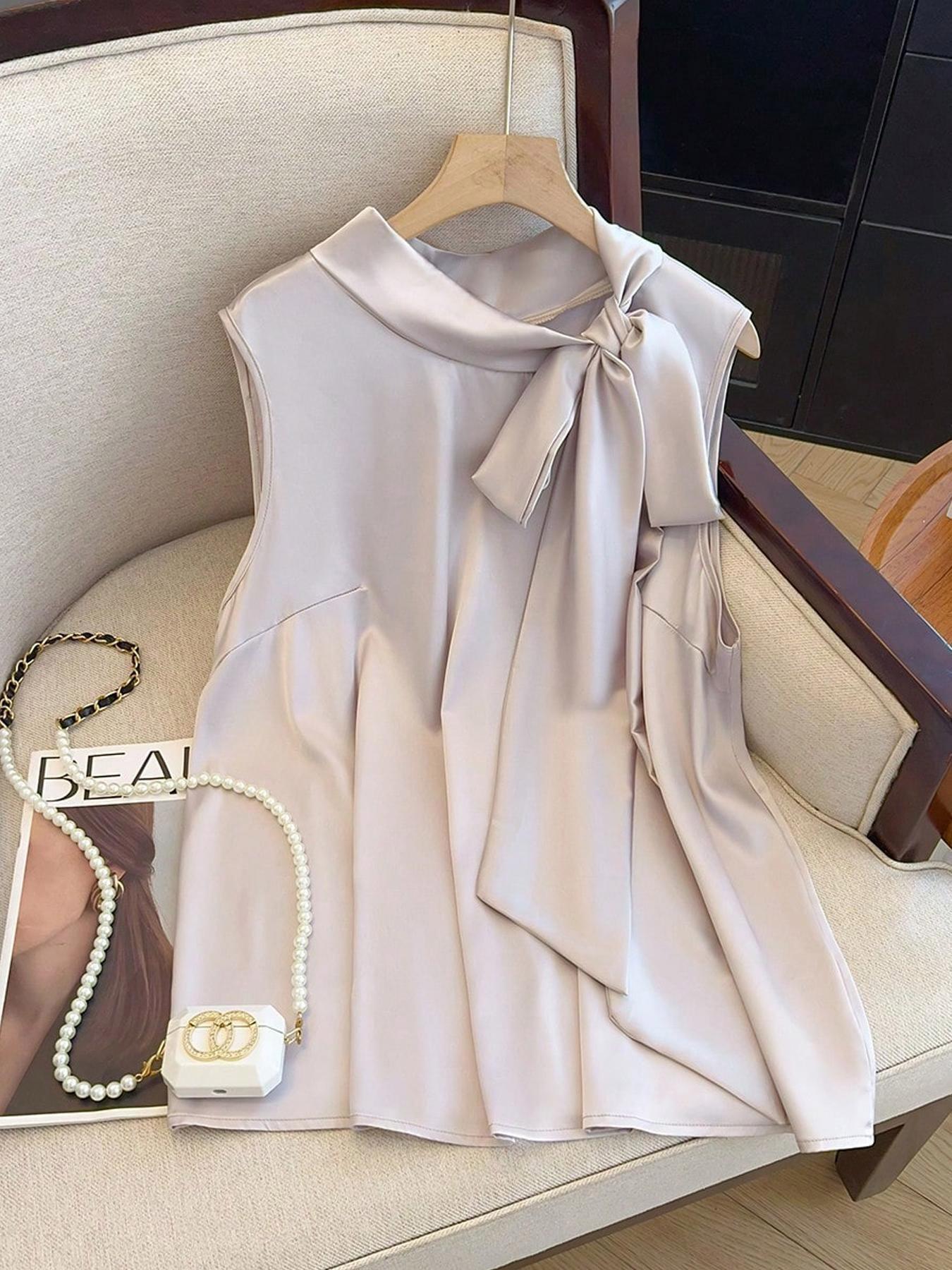 【Plus Size】 Solid Color Tie Fr - Summer Clothing For Plus Size Women avis et prix