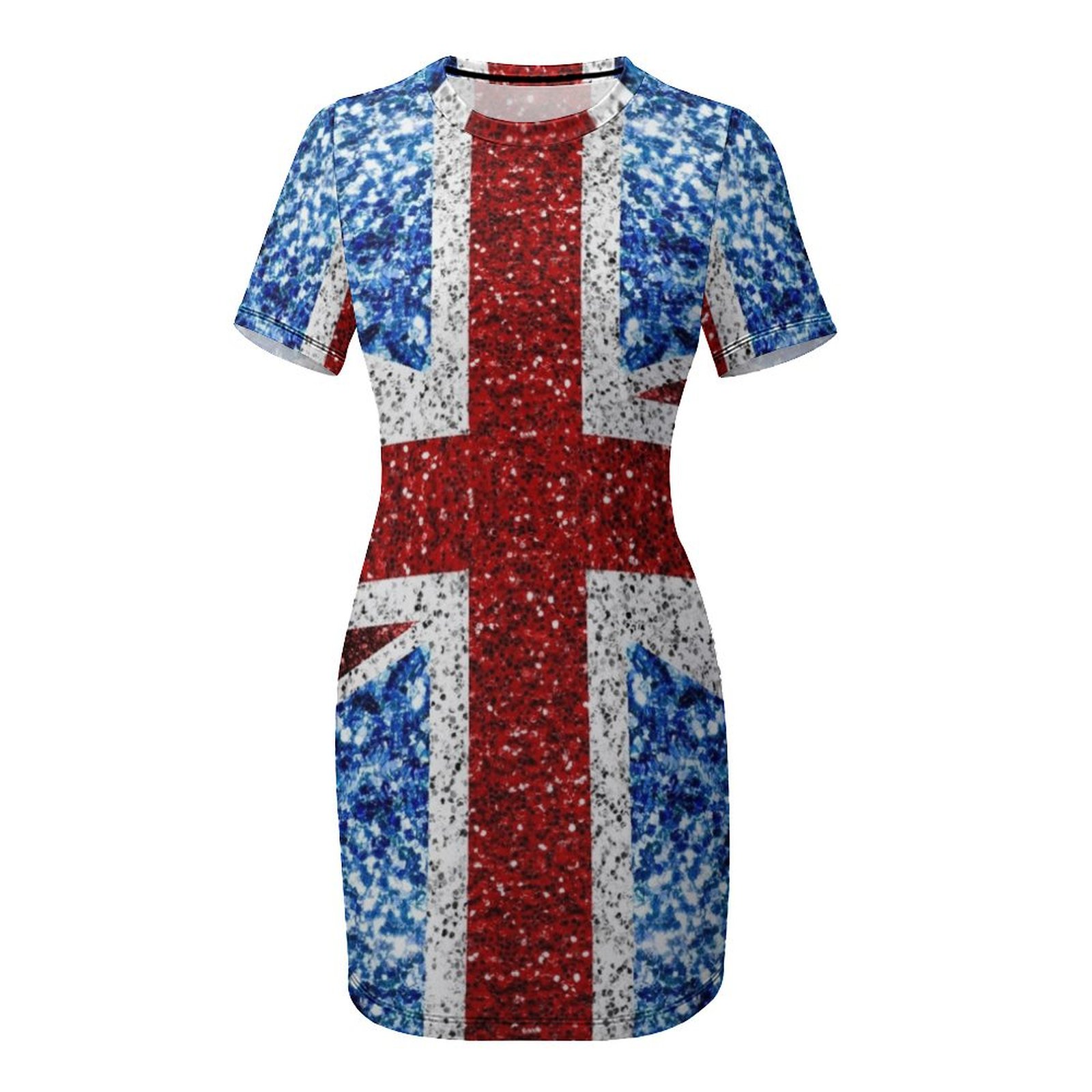 UK flag red blue white faux sp - Womens Summer Clothing Uk avis et prix