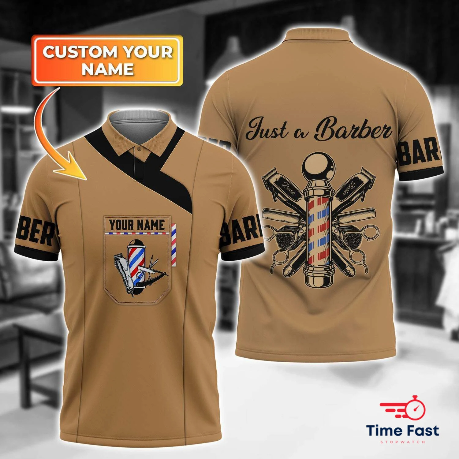 2025 Barber Short Sleeve Polo  - Summer Clothing Name avis et prix