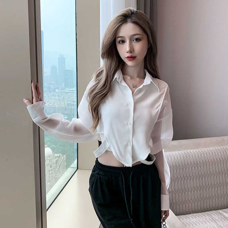 Shirts Women Retro Chic Patchw - Crop Blouse Linen avis et prix