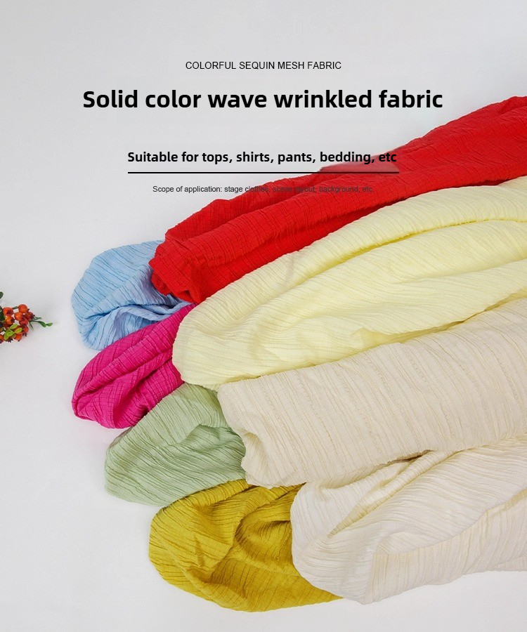 Plain Chiffon Pleated Fabric B - Soft Summer Yellow Clothing avis et prix