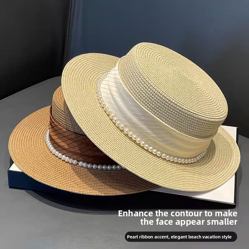 2025 New Style Hat Retro Flat  - Sun Hat Wide Brim avis et prix