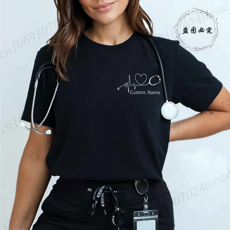 Custom Name Nurse Shirt Stetho - Summer Clothing Name avis et prix