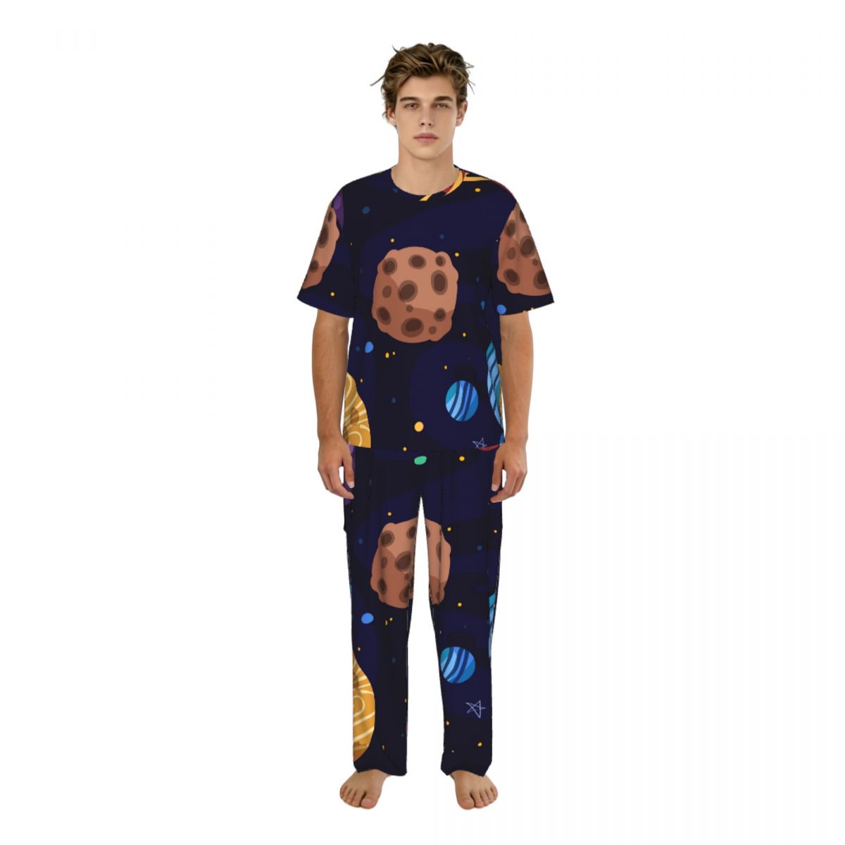 Men Pajamas Suit Short Sleeved - Summer Clothing Cartoon avis et prix