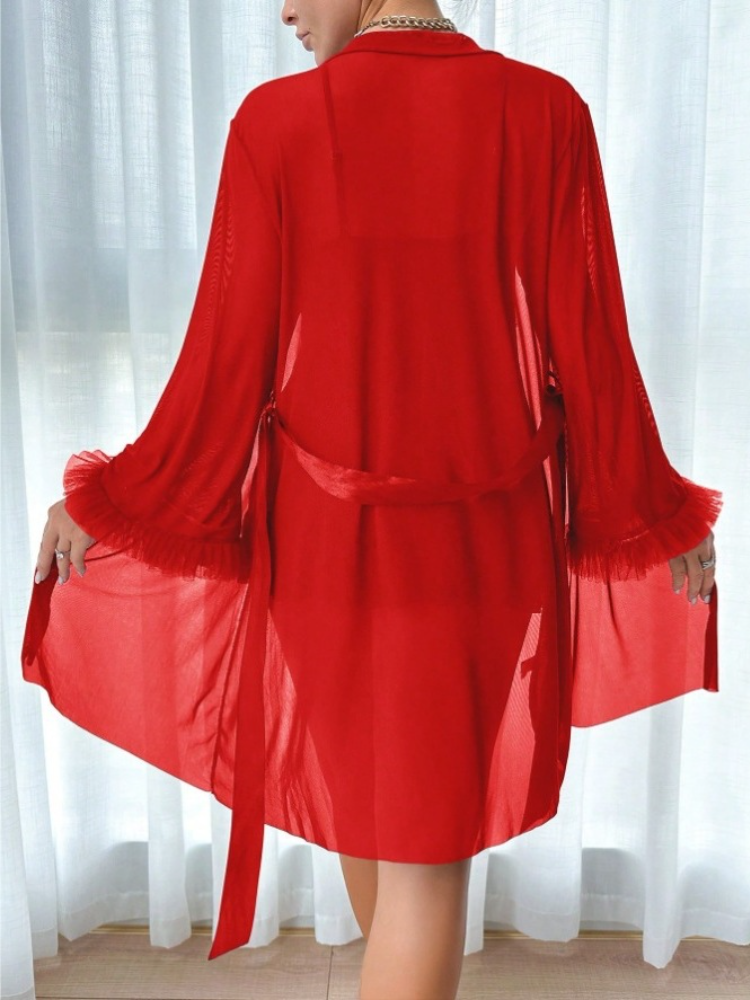 Women 3 Piece Red Sexy Lace Ro - Summer Clothing Ladies avis et prix