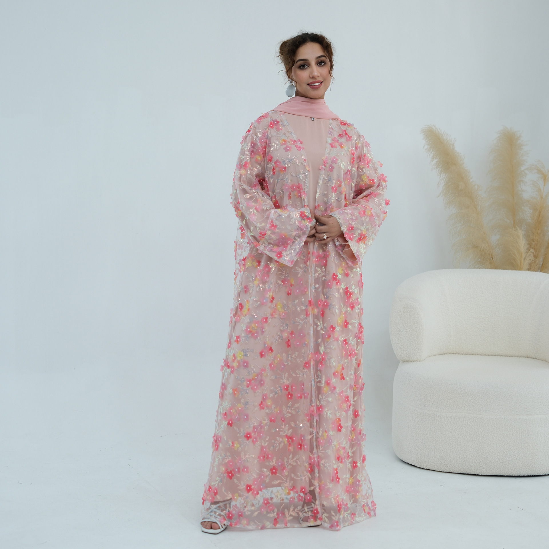 2026 Luxury Abaya EID 3D Flora - Summer Clothing Hijab avis et prix