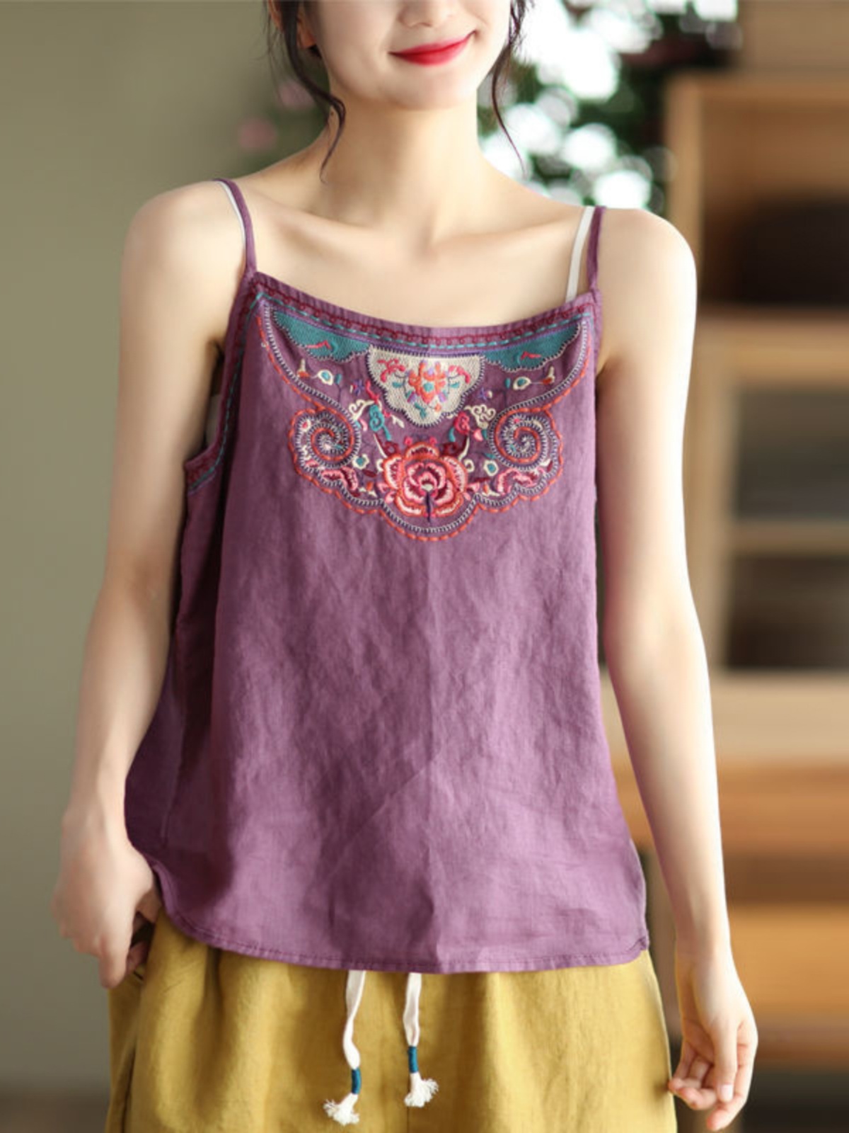Women's Cotton Linen Crop Top  - Crop Blouse Linen avis et prix