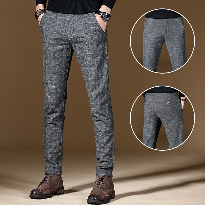 Male Suit Trousers Gray Plaid  - Summer Clothing Cheap avis et prix