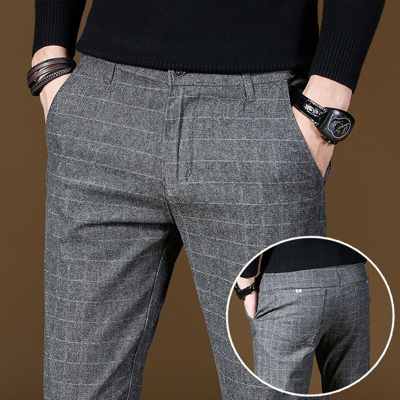 Male Suit Trousers Gray Plaid  - Summer Clothing Cheap avis et prix