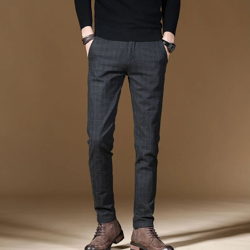 Male Suit Trousers Gray Plaid  - Summer Clothing Cheap avis et prix