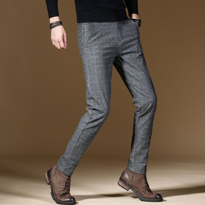 Male Suit Trousers Gray Plaid  - Summer Clothing Cheap avis et prix