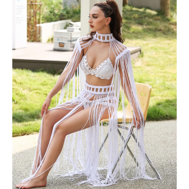 Tassel Hand Crochet Knitted Wo - Sarong Pareo Wrap avis et prix