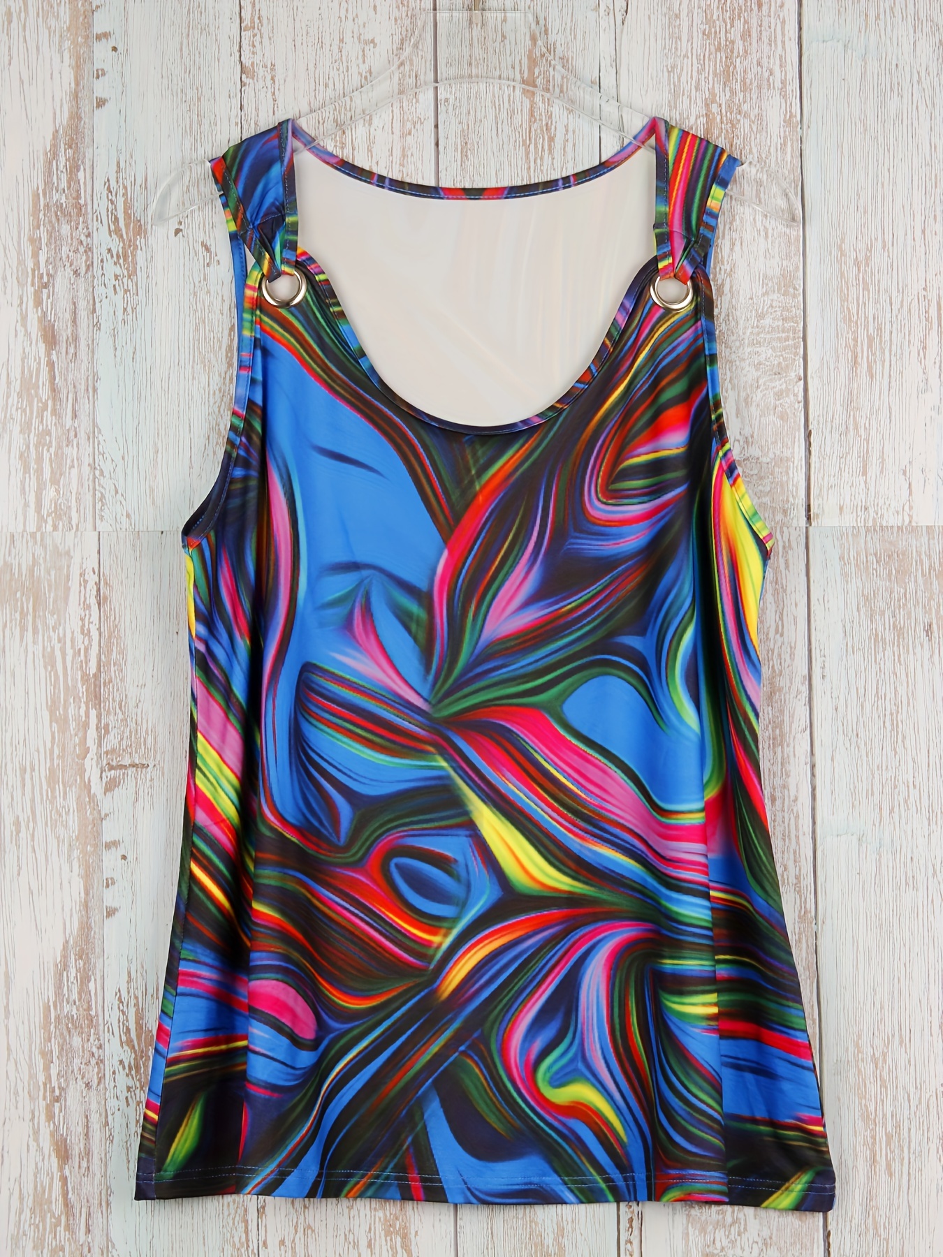 Plus Size Abstract Print Tank  - Summer Clothing For Plus Size Women avis et prix