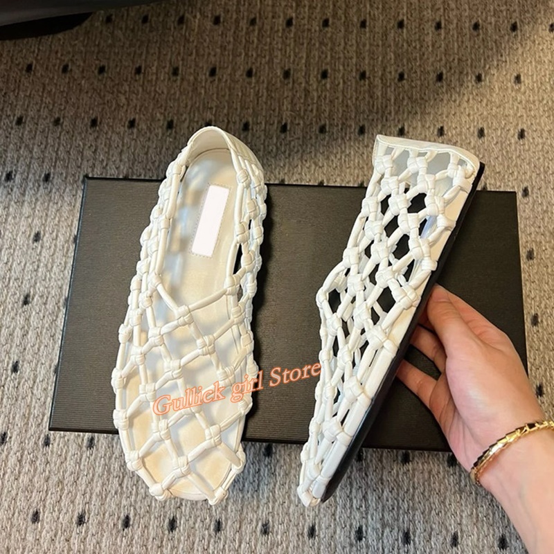 French Woven Mesh Hollow flat  - Summer Clothing Ladies avis et prix