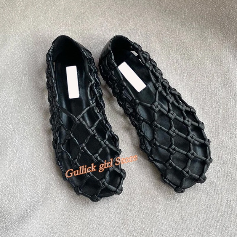 French Woven Mesh Hollow flat  - Summer Clothing Ladies avis et prix