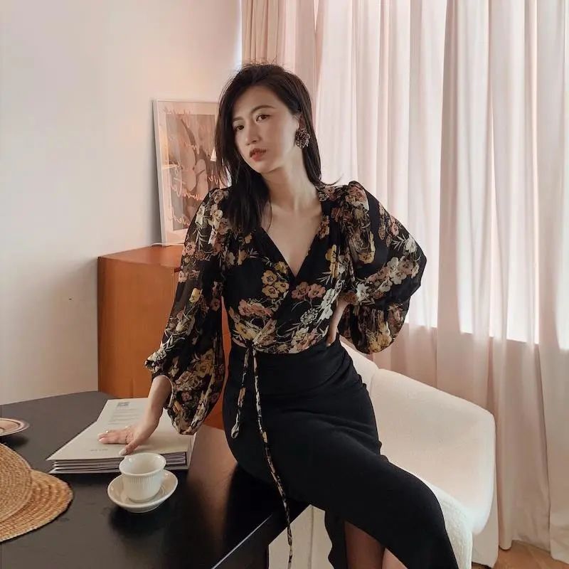 Japan Style Vintage Floral Blo - Crop Blouse Linen avis et prix