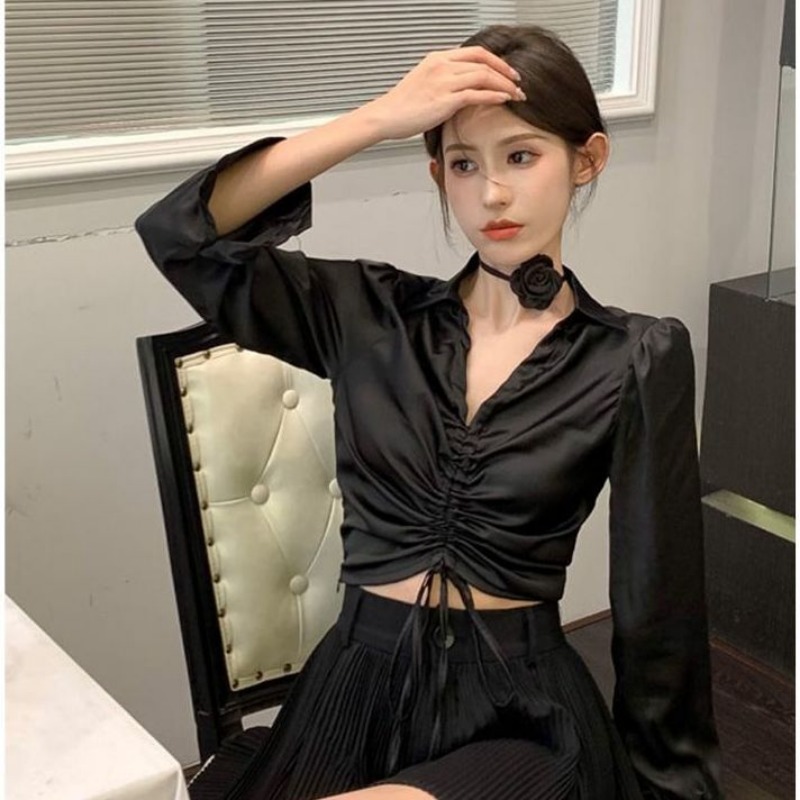 Sexy Blouses Women Pure Long S - Crop Blouse Linen avis et prix