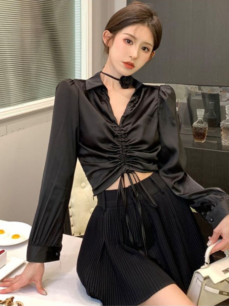 Sexy Blouses Women Pure Long S - Crop Blouse Linen avis et prix
