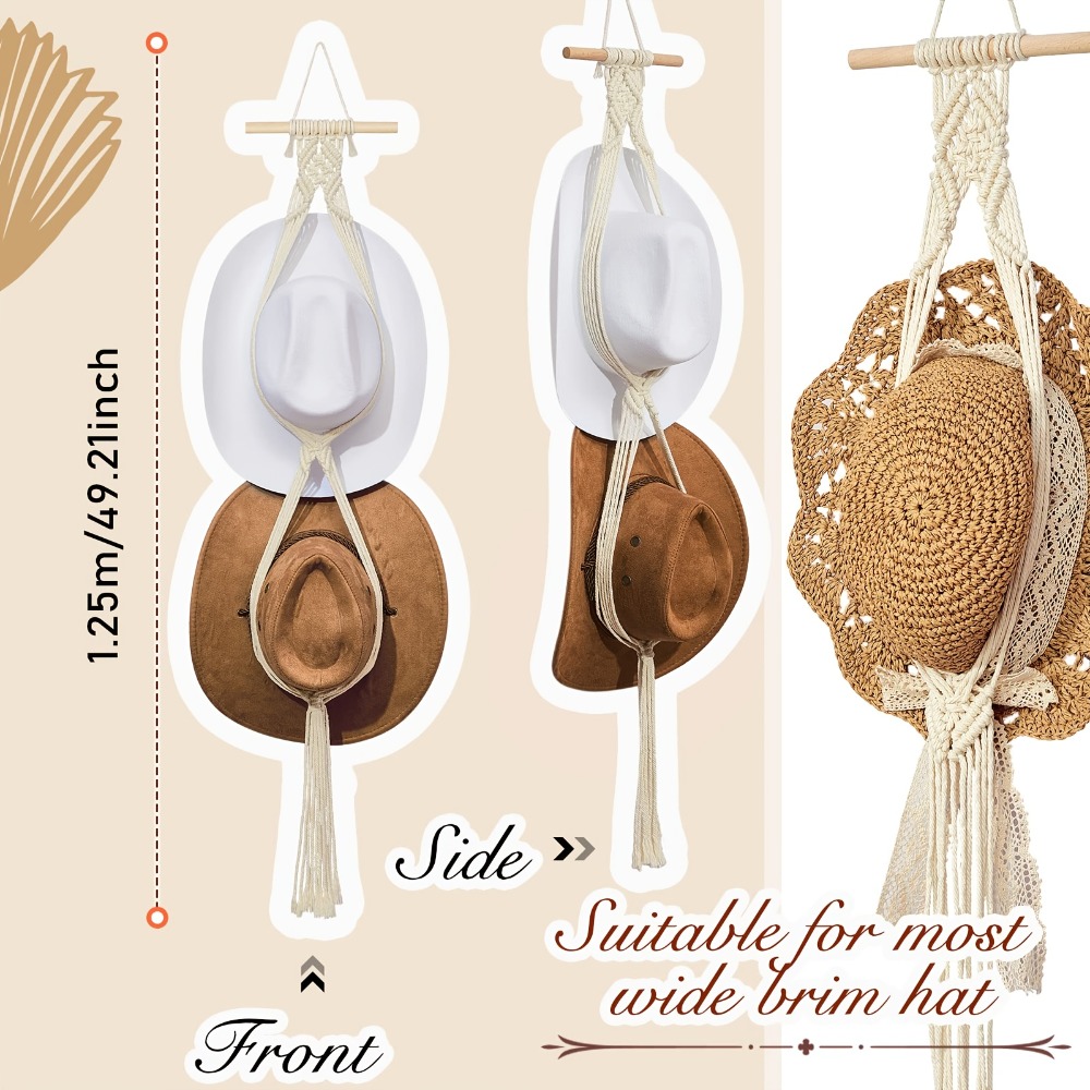Bohemian Macrame Hat Hanger Ha - Sun Hat Wide Brim avis et prix