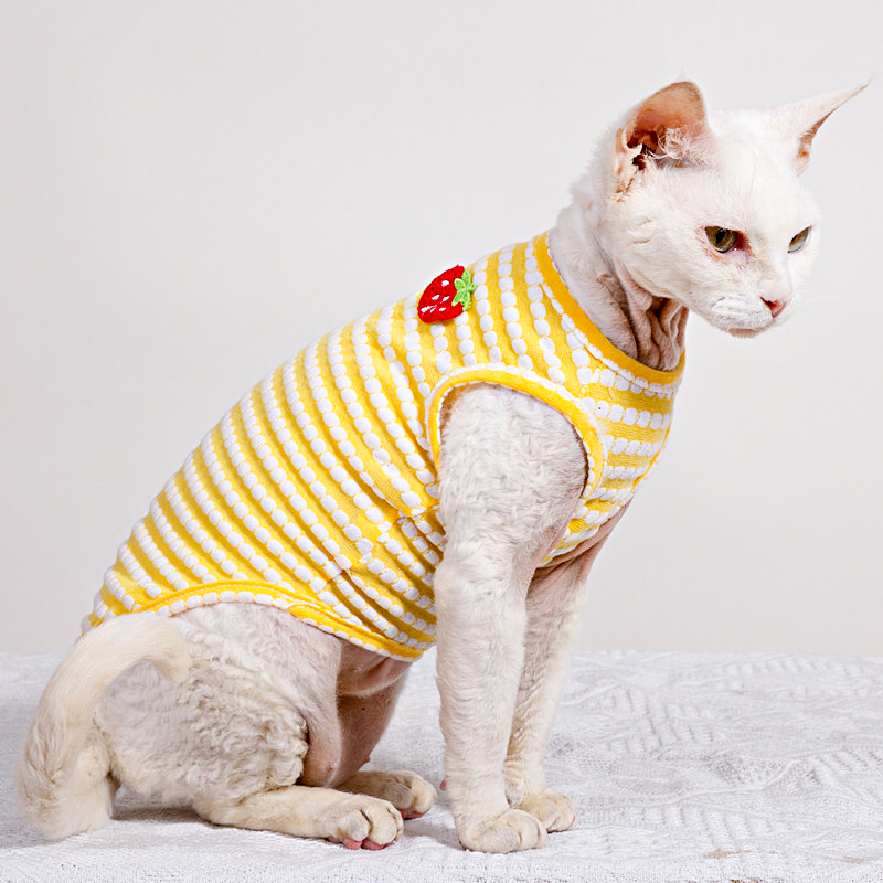 Summer T-Shirt for Sphynx Cat  - Soft Summer Yellow Clothing avis et prix