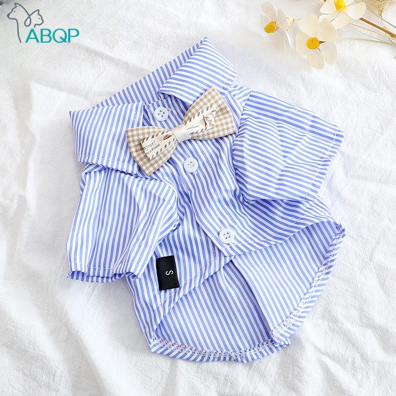 Pet Dog Clothes Bowknot Stripe - Summer Dog Clothing avis et prix