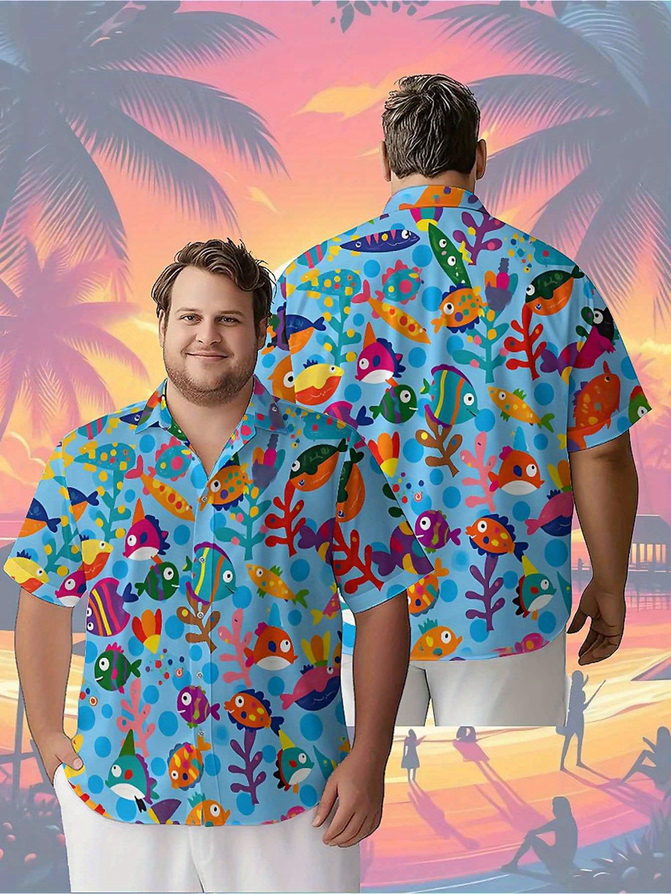Men's Plus Size Hawaiian Shirt - Summer Clothing For A Beach avis et prix